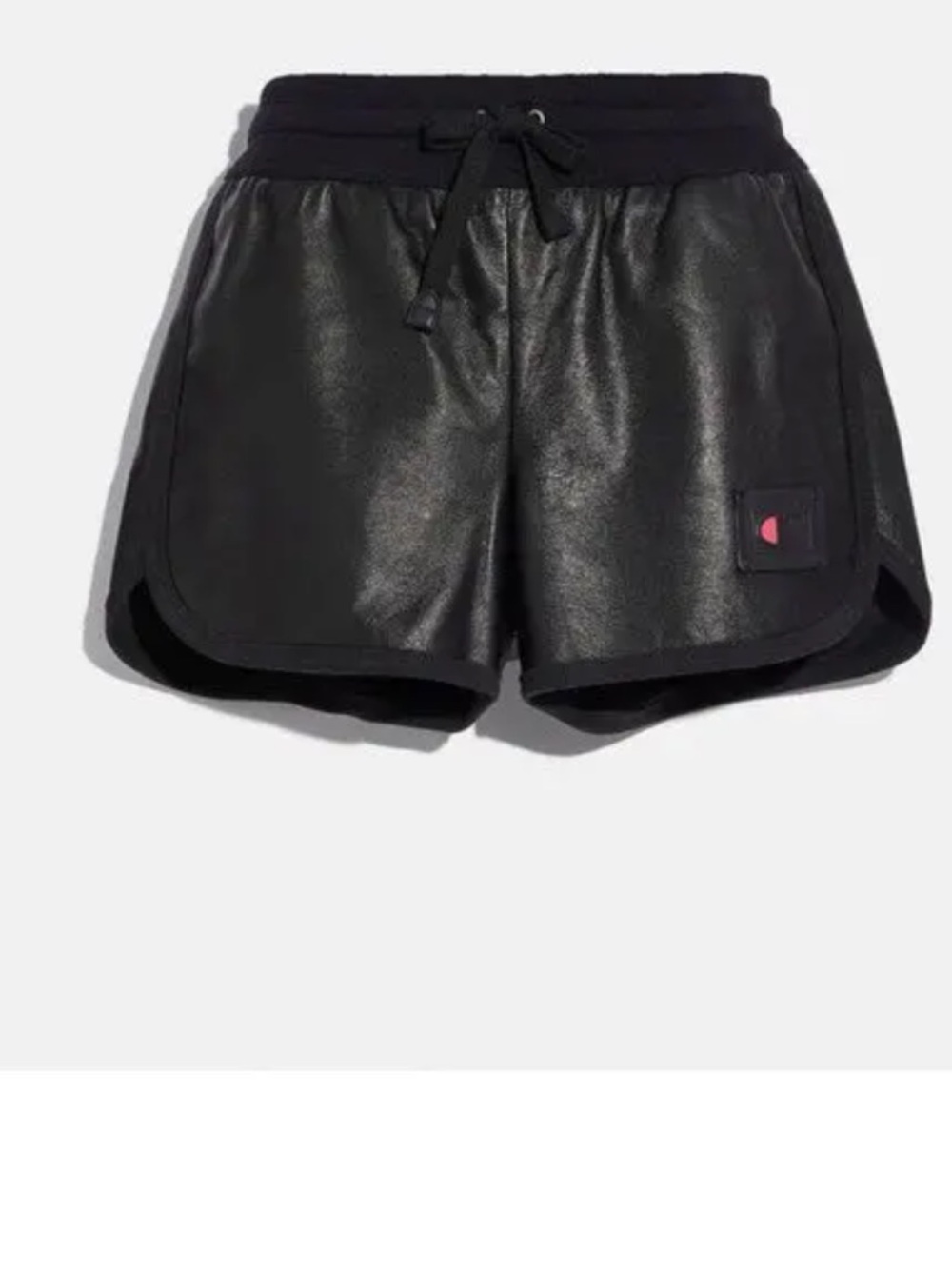 Coach X Champion Women’s Black Leather Drawstring Shorts